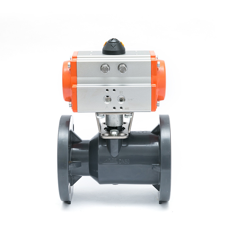 气动塑料球阀UPVC法兰球阀