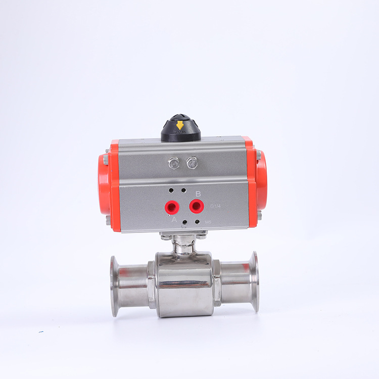 不锈钢气动直通快装球阀,卫生级快装直通阀门,双作用卡盘式换向球阀批发