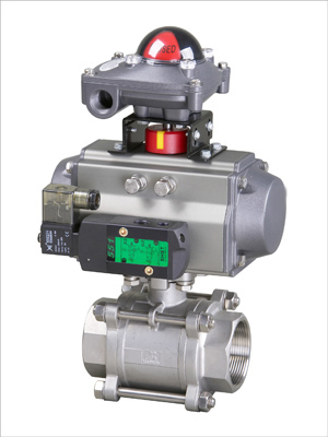 气动三片式内螺纹球阀,Q611F-3P