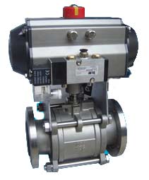 气动法兰三片式球阀